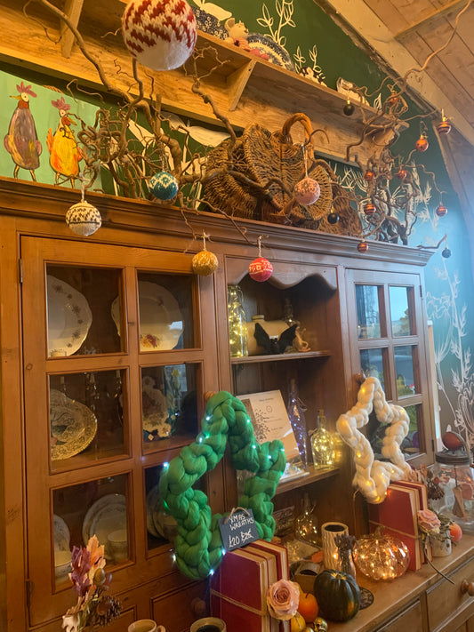 Christmas Star Merino Wreath Workshop at Holden Clough Nurseries