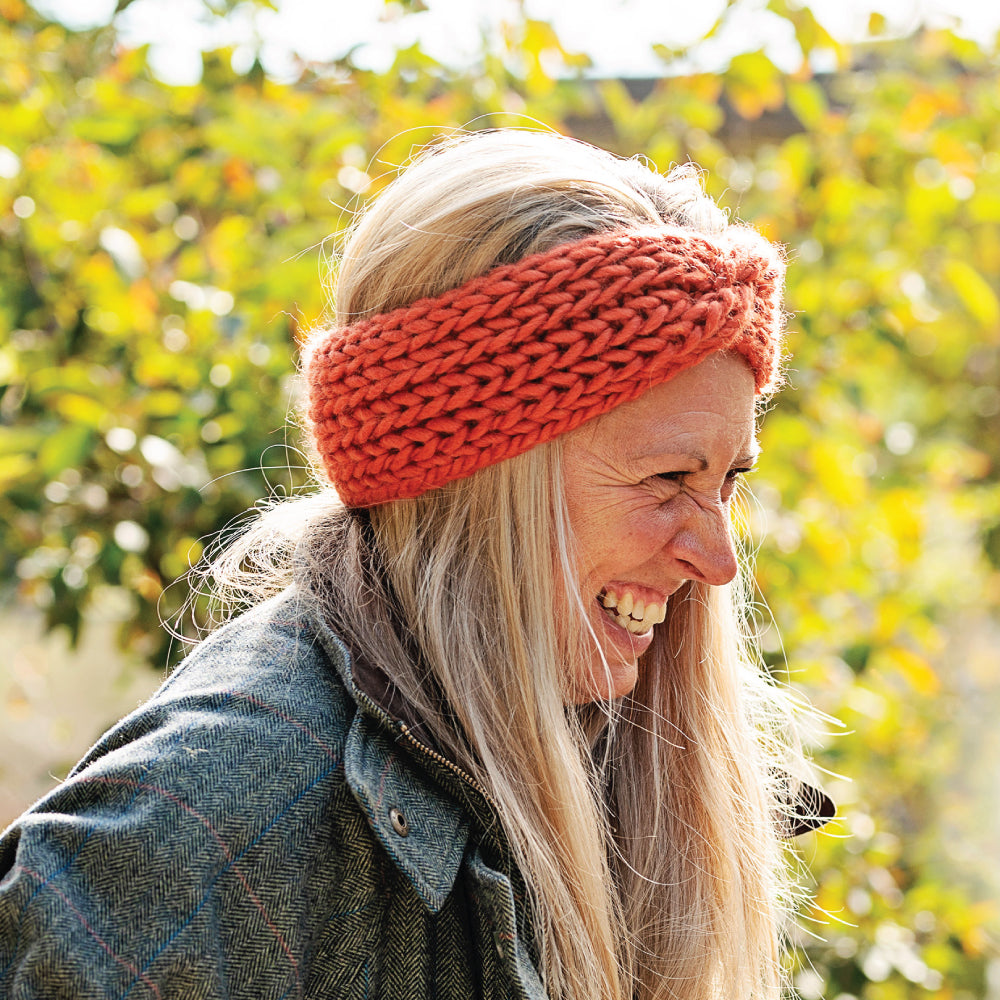 Chunky Knit Merino Wool Headband - Cinnamon