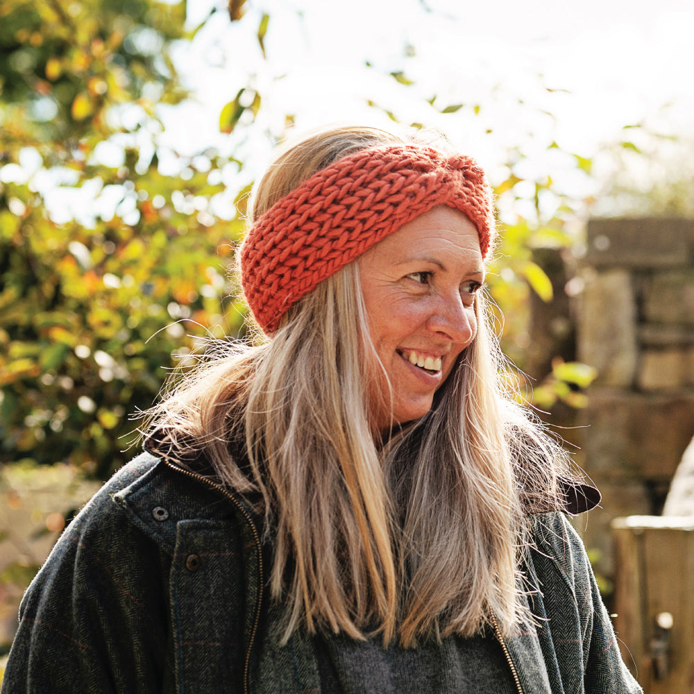 Chunky Knit Merino Wool Headband - Cinnamon