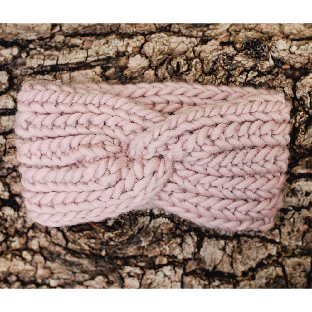 Chunky Knit Merino Wool Headband - Mink