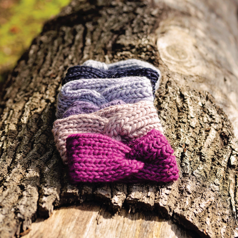 Chunky Knit Merino Wool Headband - Raspberry