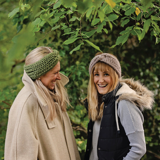 Chunky Knit Merino Wool Headband - Mink