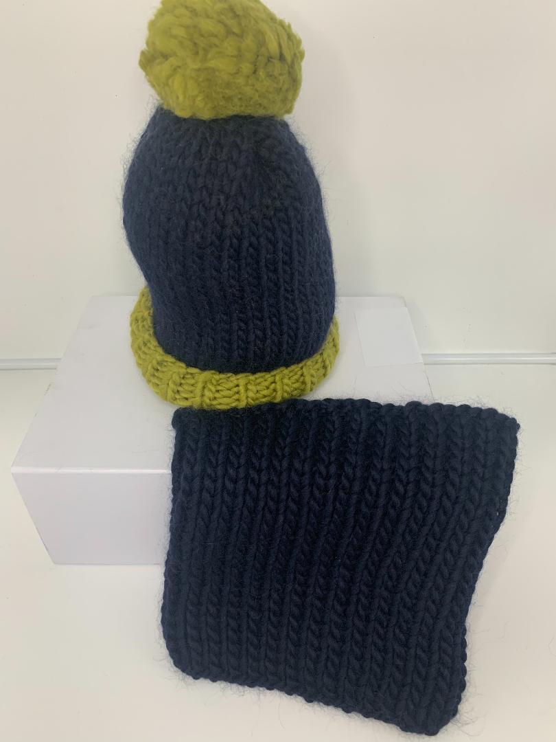 Chunky Knit Merino Wool Snood - Navy