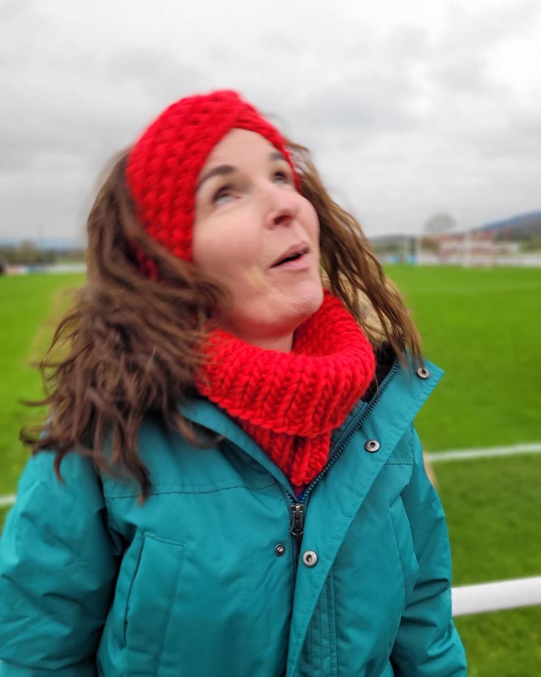 Chunky Knit Merino Wool Headband - Scarlet