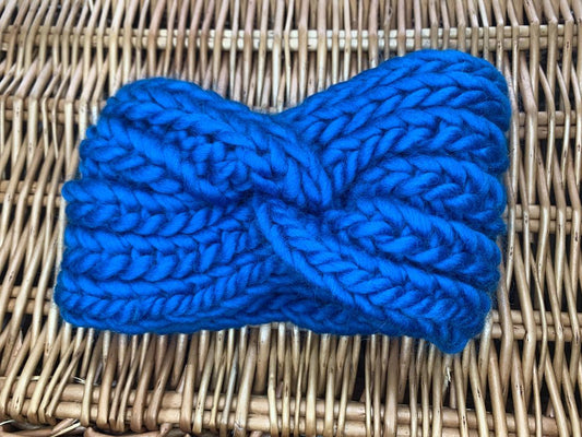 Chunky Knit Merino Wool Headband - Aquamarine