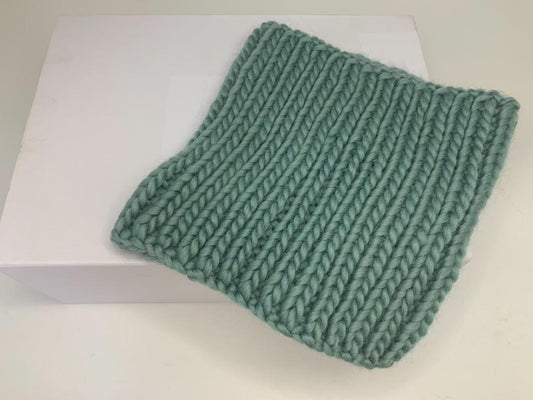Chunky Knit Merino Wool Snood - Duck Egg Blue