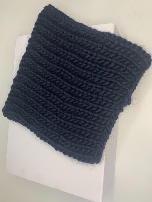 Chunky Knit Merino Wool Snood - Navy
