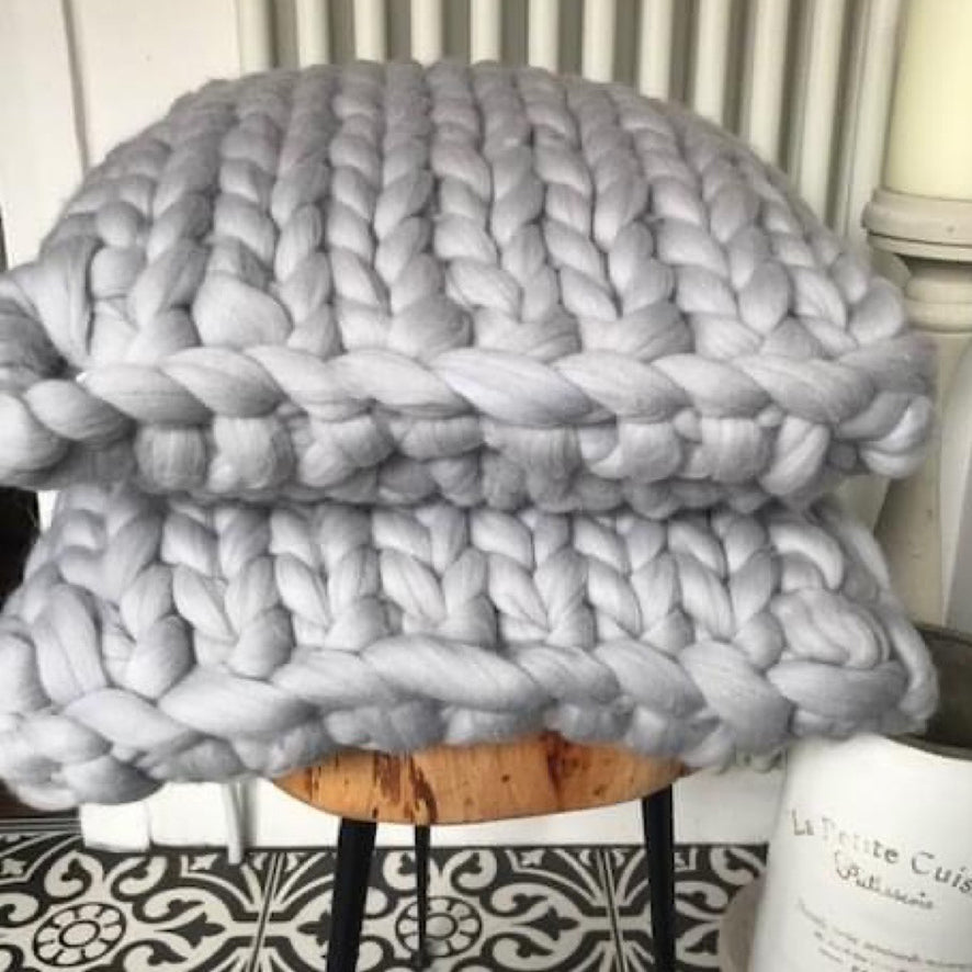 Made-to-Order Chunky Knit Merino Wool Square Cushion