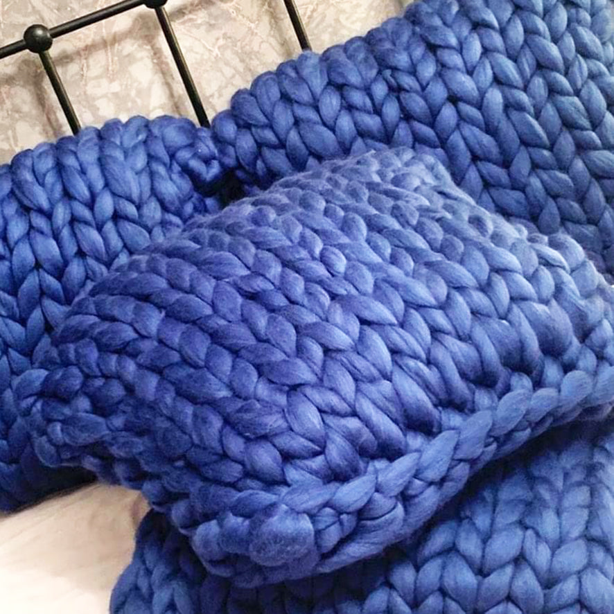 Made-to-Order Chunky Knit Merino Wool Square Cushion