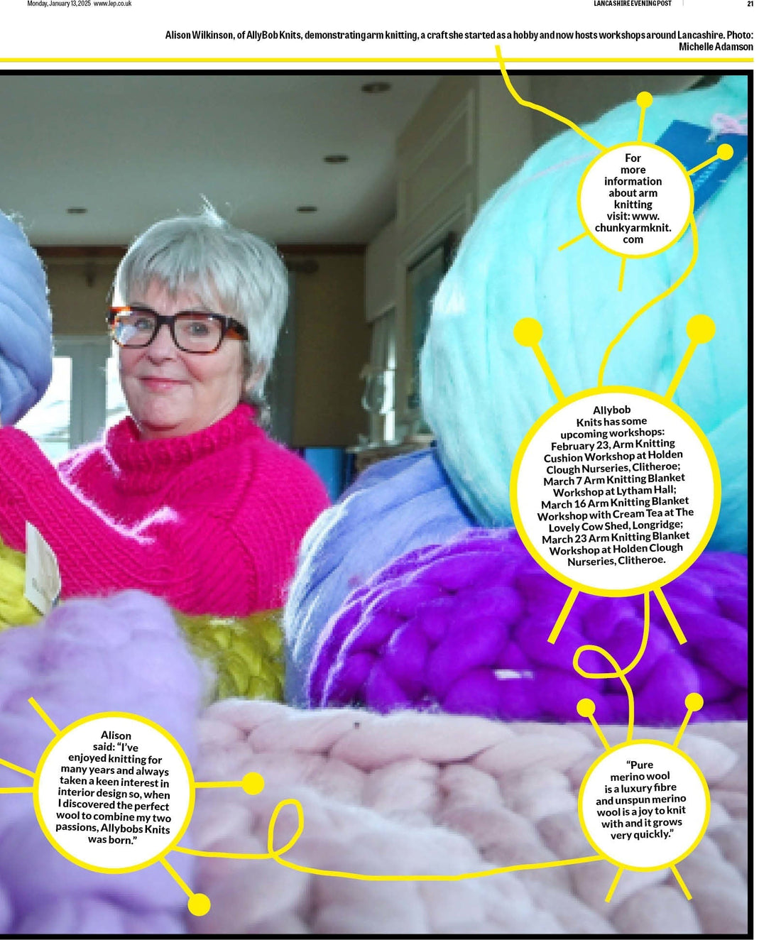 chunky arm knitting in the news