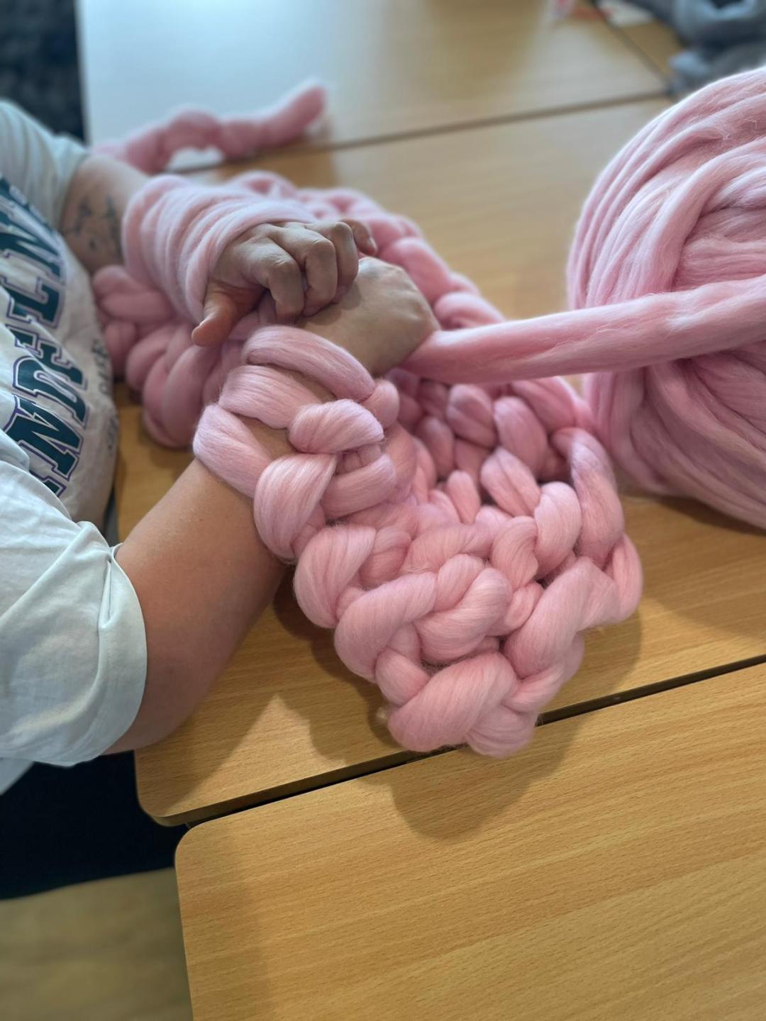 Blanket Arm Knitting Workshop - Holdens & Co, ABBEY VILLAGE