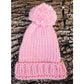 Chunky Knit Merino Wool Bobble Hat - Candy Floss
