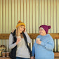 Chunky Knit Merino Wool Bobble Hat - Mustard Stripe