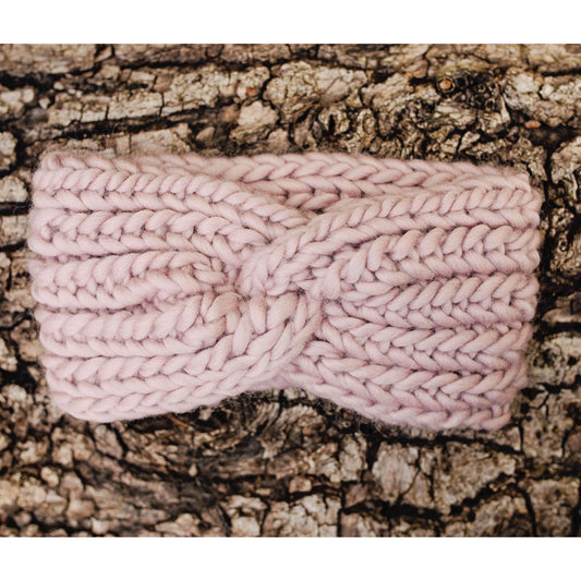 Chunky Knit Merino Wool Headband - Mink