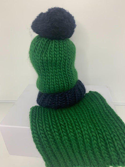 Chunky Knit Merino Wool Snood - Emerald