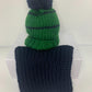 Chunky Knit Merino Wool Bobble Hat - Emerald & Navy Stripe