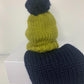 Chunky Knit Merino Wool Bobble Hat - Lichen & Navy