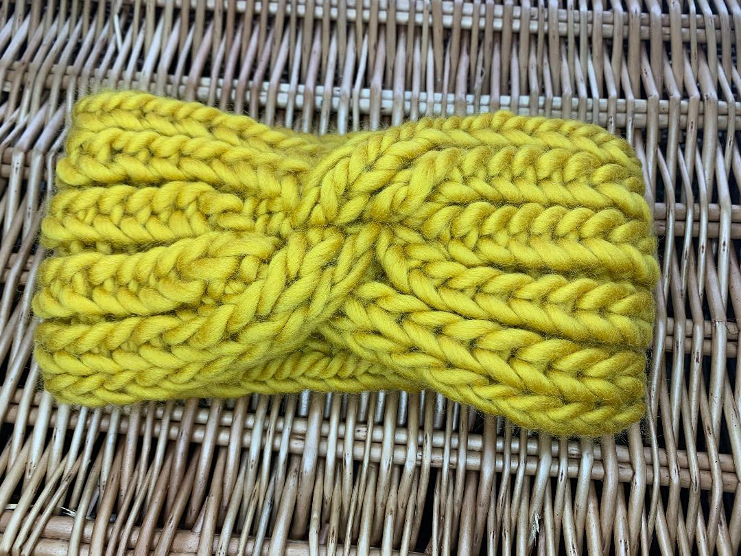 Chunky Knit Merino Wool Headband - Lichen