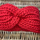 Chunky Knit Merino Wool Headband - Scarlet
