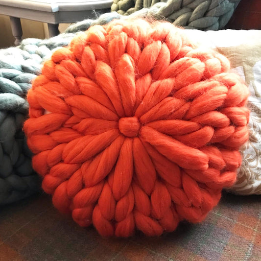 Made-to-Order Chunky Knit Merino Wool Round Cushion