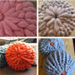 Round chunky knit Cushion - Arm Knitting Workshop 